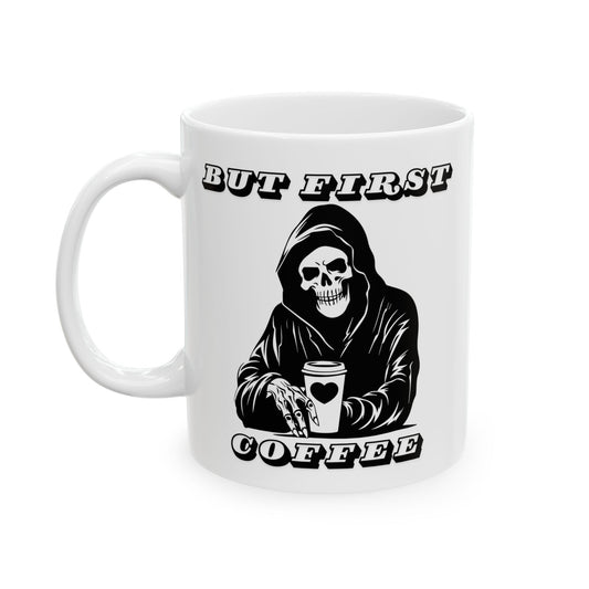 DEATH BEFORE DECAF - Ceramic Mug, (11oz, 15oz)