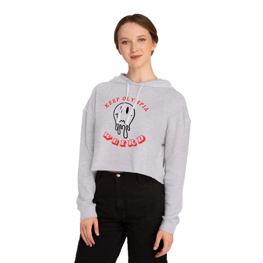 KEEP OLYMPIA WEIRD - Women's Crop Top Hoodie